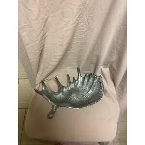 Threshold Modern Rustic Moose Antler Silver Tone Cast Metal Dish/Tray